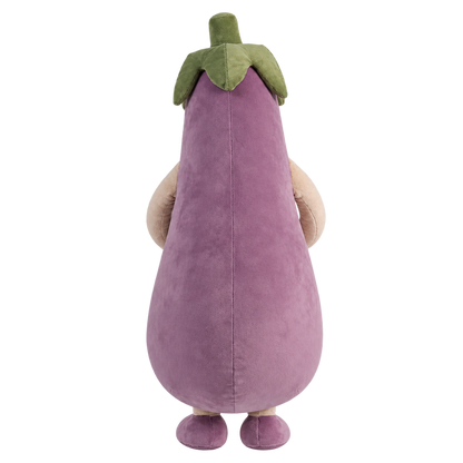 Eddie the Eggplant plush pillow, back view
