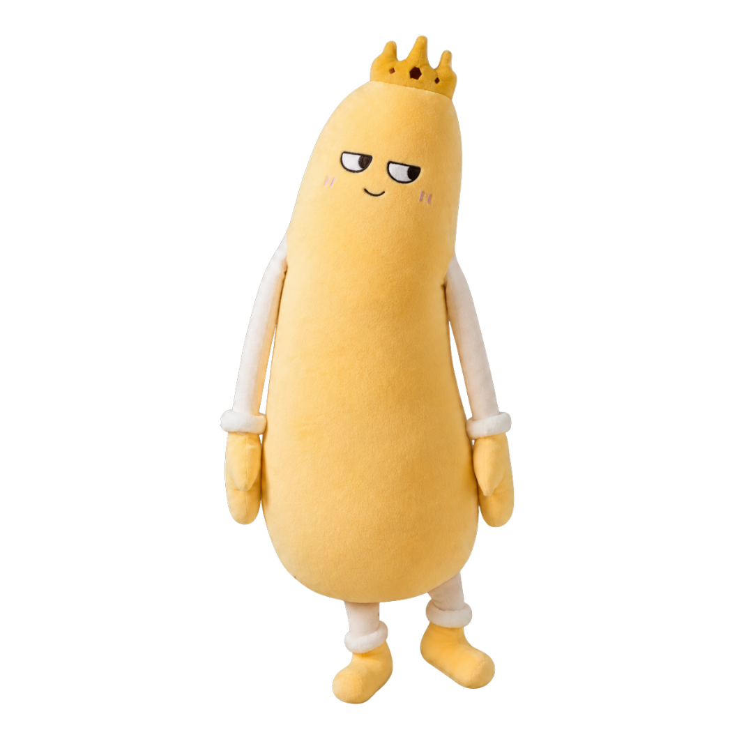 Monty the Mango patting plush pillow, front view