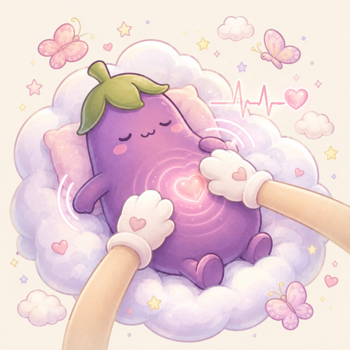 Gentle patting motion illustration