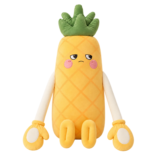 Pip the Pineapple patting plush pillow, front view