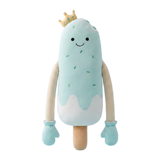 Poppy the Popsicle patting plush pillow, front view