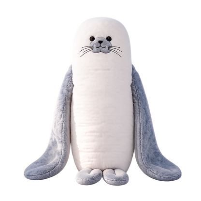Sully the Seal patting plush pillow, front view